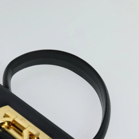 Salvatore Ferragamo Gancini Hand Bag Leather 2way Black Gold - Picture 11 of 16